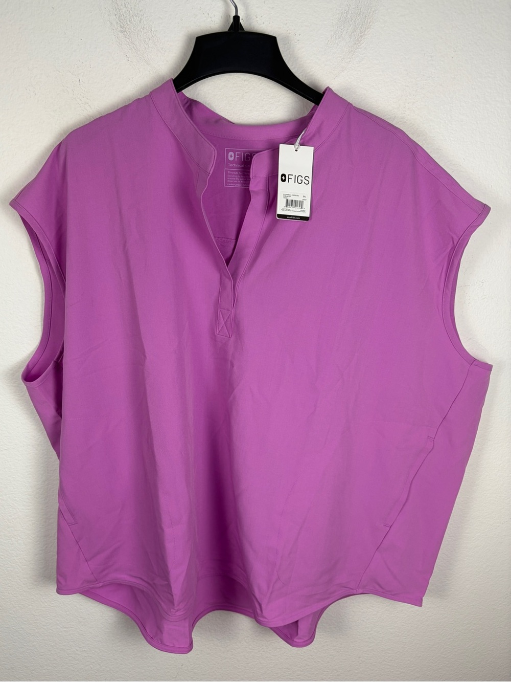 Figs Rafaela Oversized Scrub Top Lavender-Pink V-Neck Sleeveless Women’s 5XL NWT